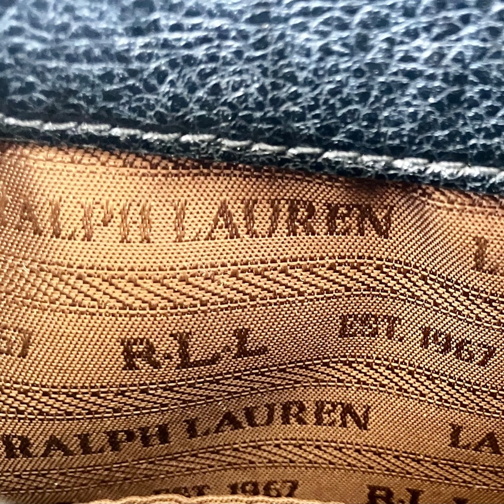 Ralph Lauren Large Black Vintage Pebbled Leather Lauren Bag - Picture 13 of 16